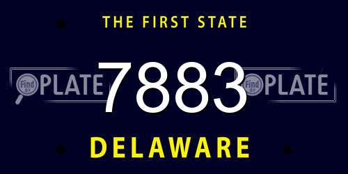 7883 Delaware License Plate
