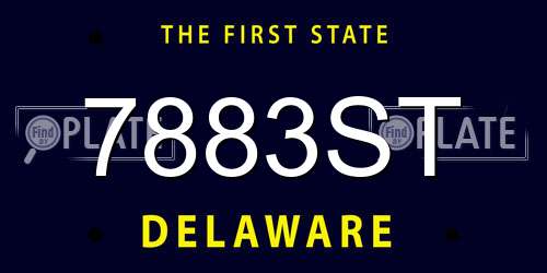7883ST Delaware License Plate