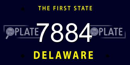 7884 Delaware License Plate