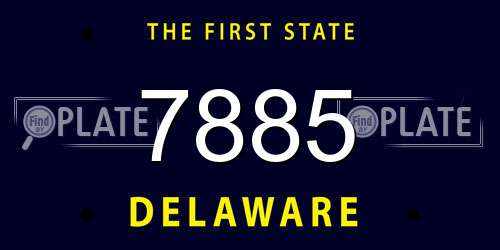7885 Delaware License Plate