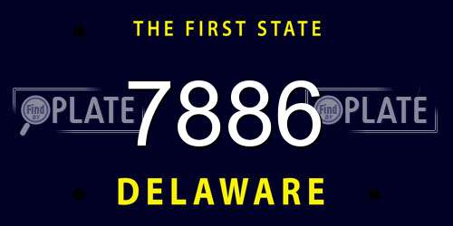 7886 Delaware License Plate