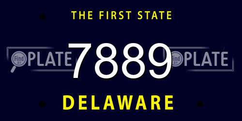 7889 Delaware License Plate