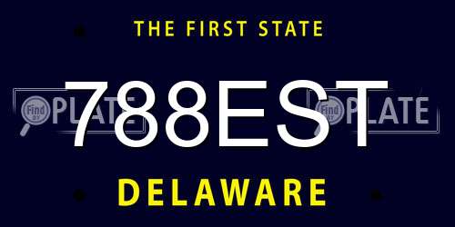 788EST Delaware License Plate