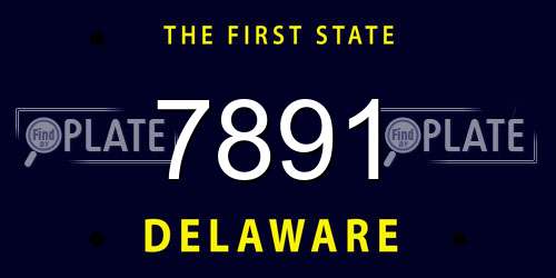 7891 Delaware License Plate