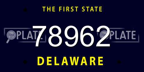 78962 Delaware License Plate