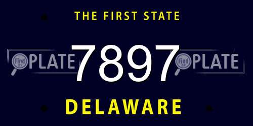 7897 Delaware License Plate