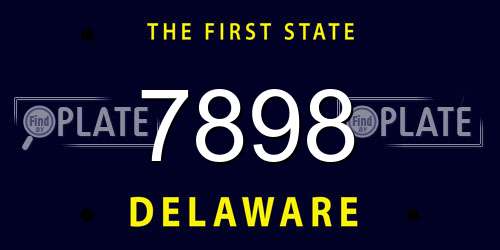 7898 Delaware License Plate