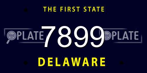 7899 Delaware License Plate