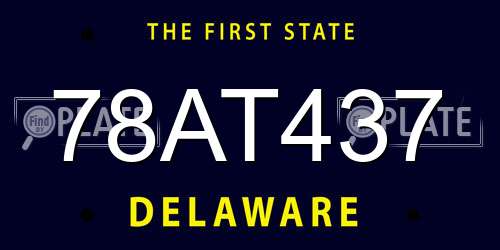 78AT437 Delaware License Plate