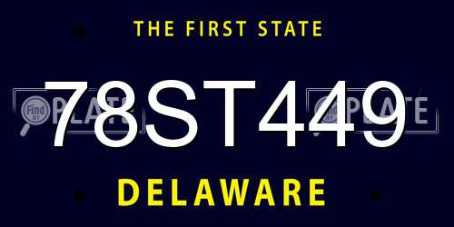 78ST449 Delaware License Plate