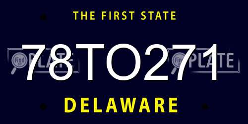 78TO271 Delaware License Plate