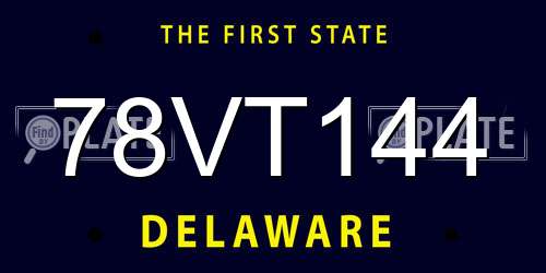 78VT144 Delaware License Plate