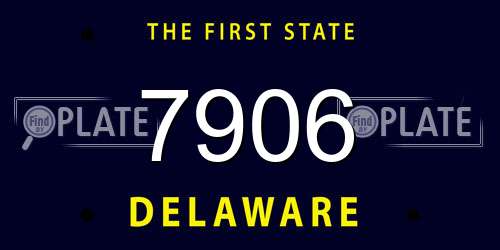 7906 Delaware License Plate