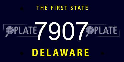 7907 Delaware License Plate