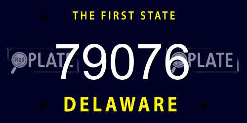 79076 Delaware License Plate