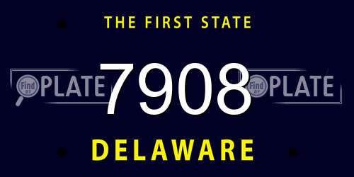 7908 Delaware License Plate