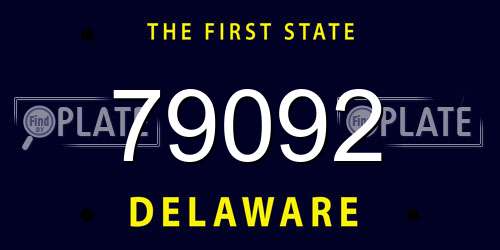 79092 Delaware License Plate