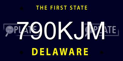790KJM Delaware License Plate