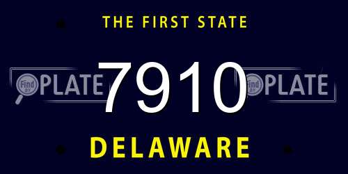 7910 Delaware License Plate