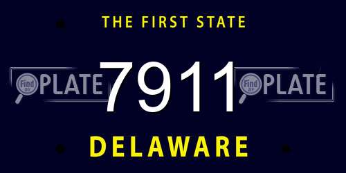 7911 Delaware License Plate