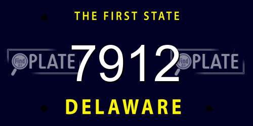 7912 Delaware License Plate