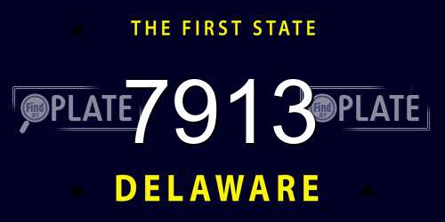 7913 Delaware License Plate