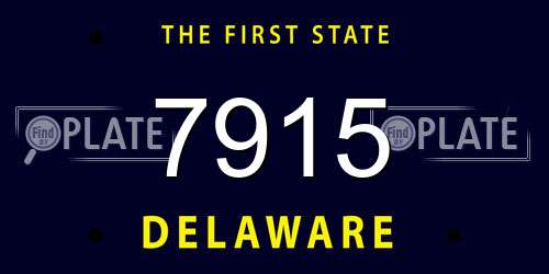 7915 Delaware License Plate
