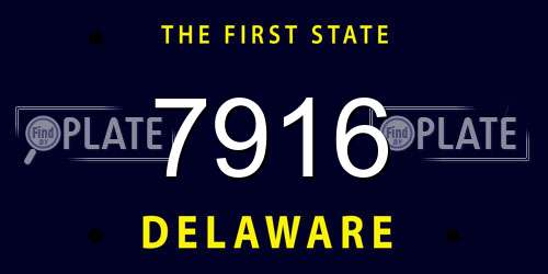 7916 Delaware License Plate