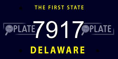 7917 Delaware License Plate