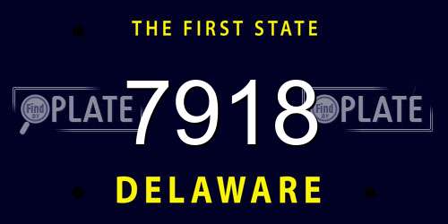 7918 Delaware License Plate