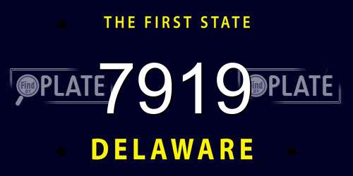 7919 Delaware License Plate
