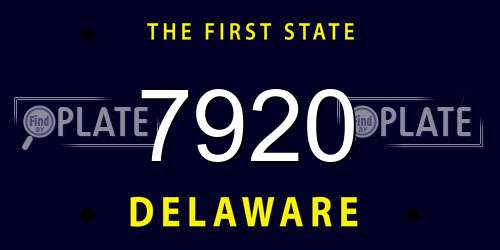 7920 Delaware License Plate