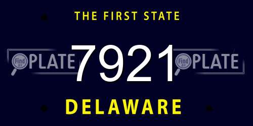 7921 Delaware License Plate