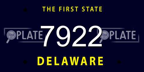 7922 Delaware License Plate