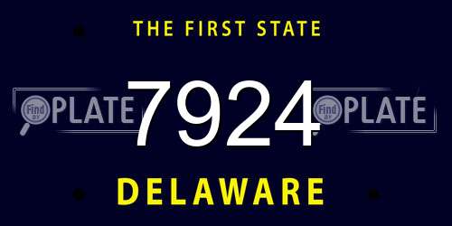 7924 Delaware License Plate