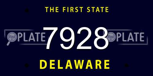 7928 Delaware License Plate