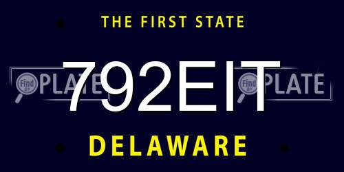 792EIT Delaware License Plate