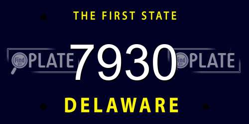 7930 Delaware License Plate
