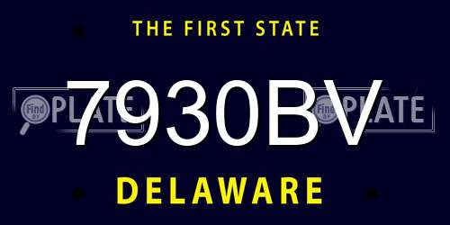 7930BV Delaware License Plate