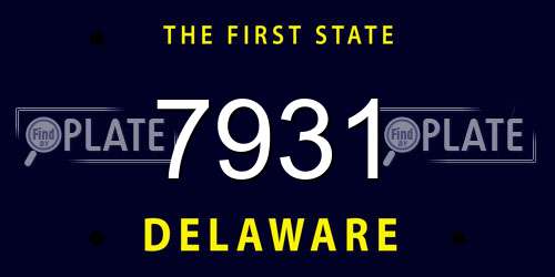7931 Delaware License Plate