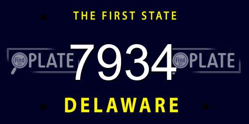 7934 Delaware License Plate