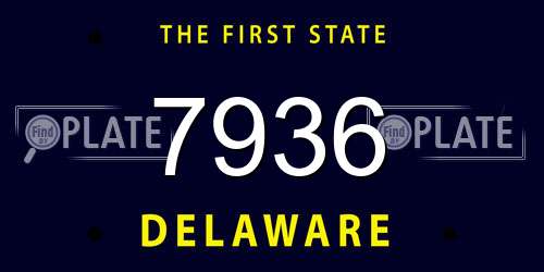 7936 Delaware License Plate