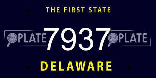 7937 Delaware License Plate
