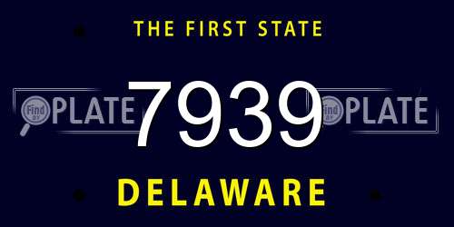 7939 Delaware License Plate