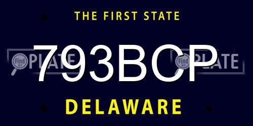 793BCP Delaware License Plate