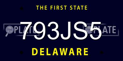793JS5 Delaware License Plate