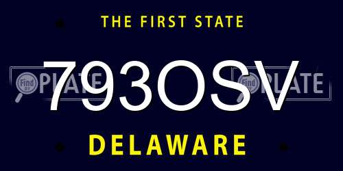 793OSV Delaware License Plate