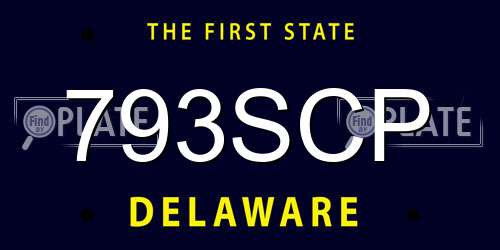 793SCP Delaware License Plate