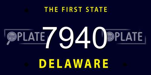 7940 Delaware License Plate