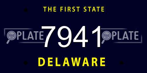 7941 Delaware License Plate